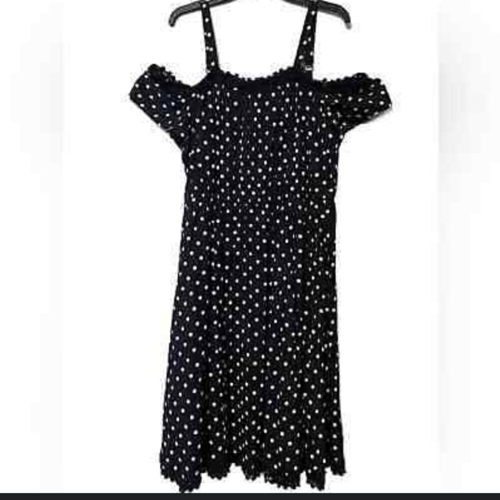 Polka Dot Cold Shoulder Dress